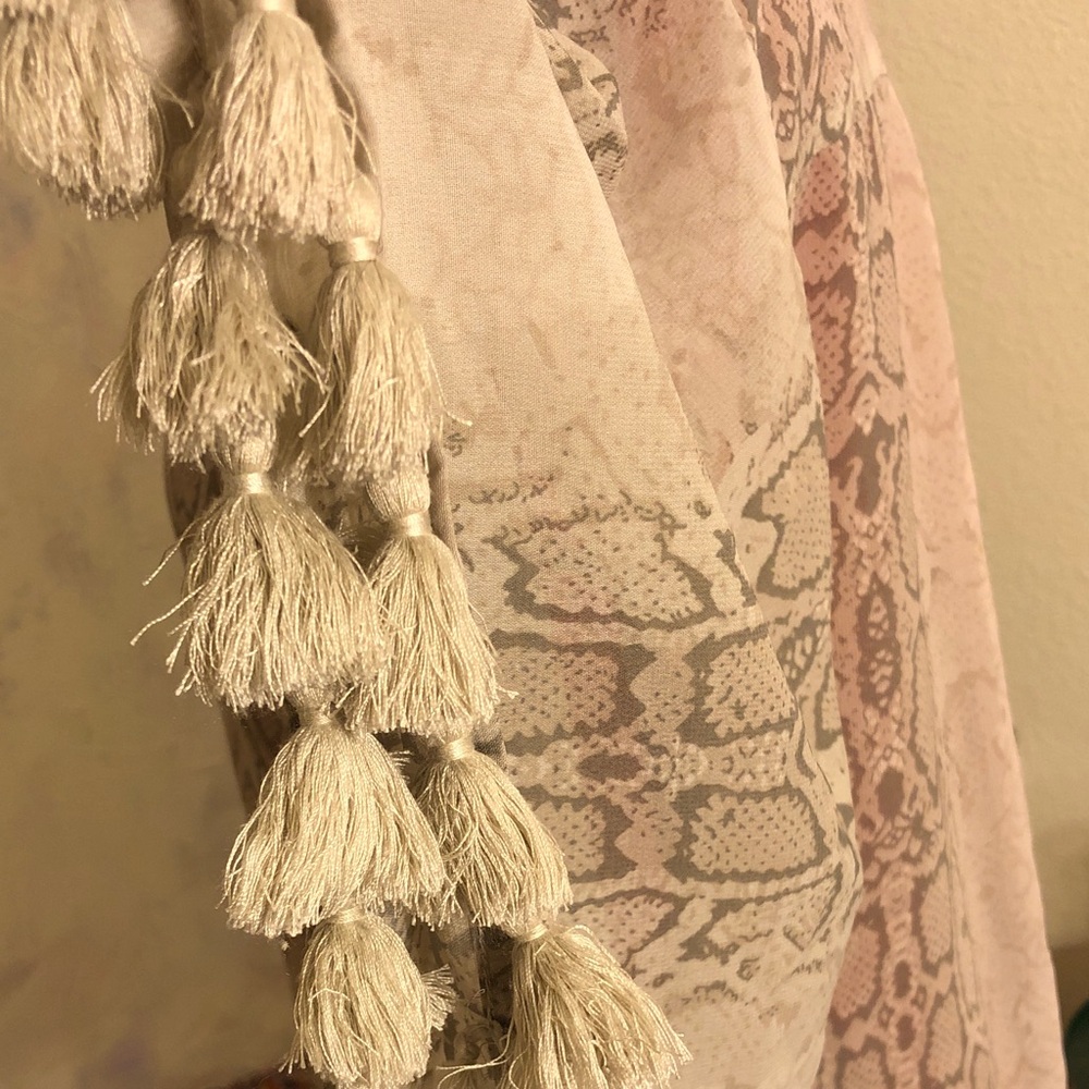 Judith March Santa Fe style embroidery with tassels sheer duster/poolside robe - Picture 6 of 11